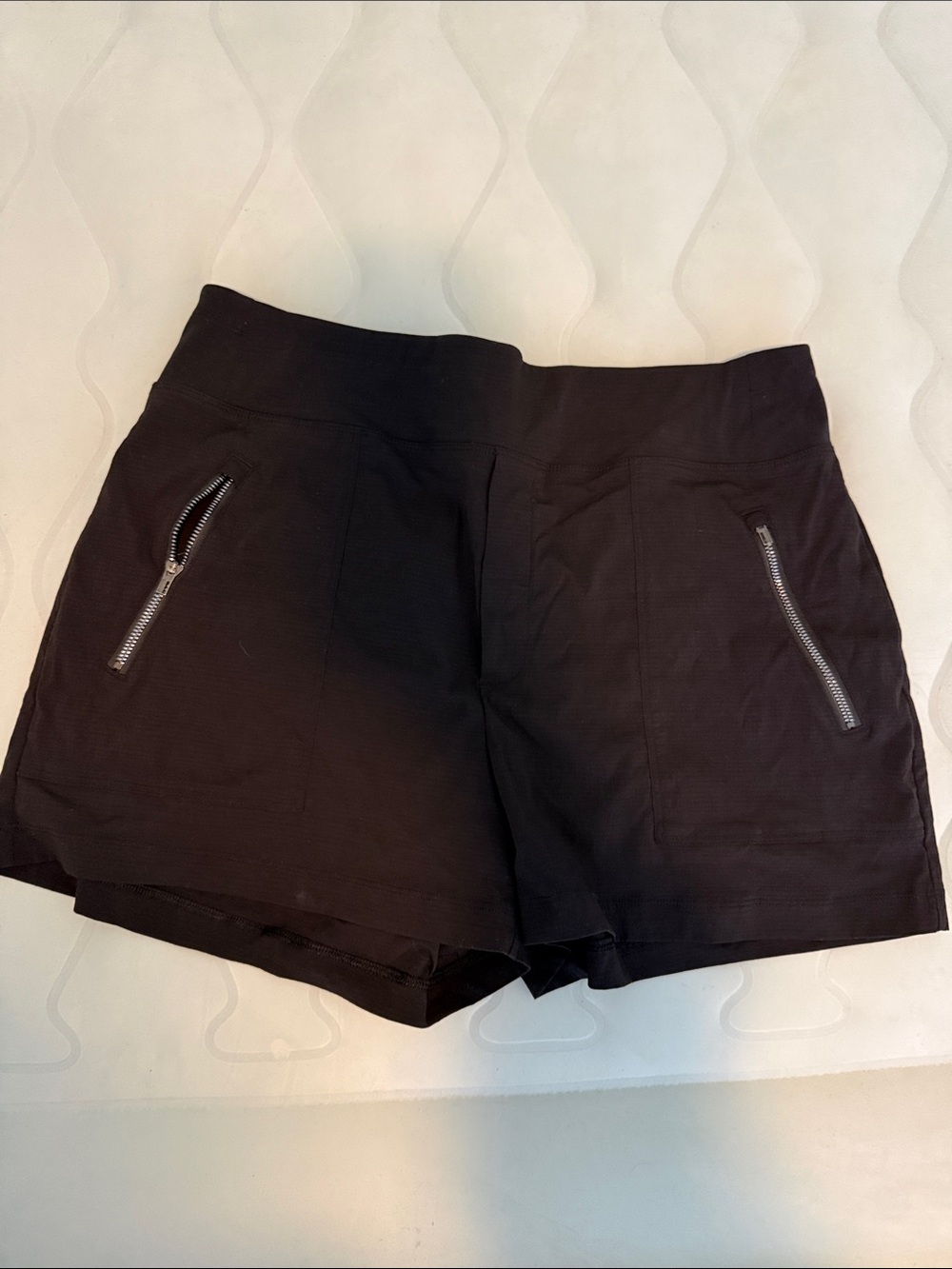 Athleta Black High-Waist Active Shorts with Zip Pockets
